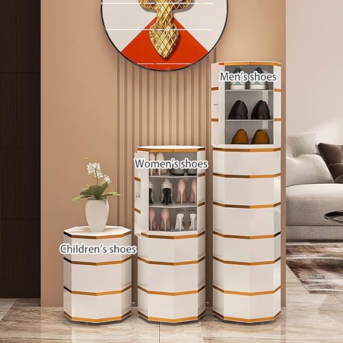360° Rotating Round Octagon Shoe Rack Cabinet W718