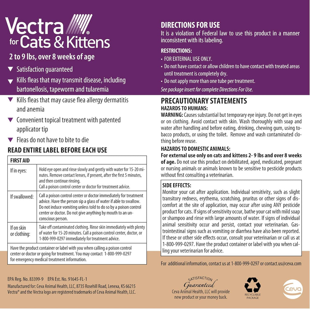 3-Month Supply Flea Treatment for Small Cats (2-9 lbs.) D87225