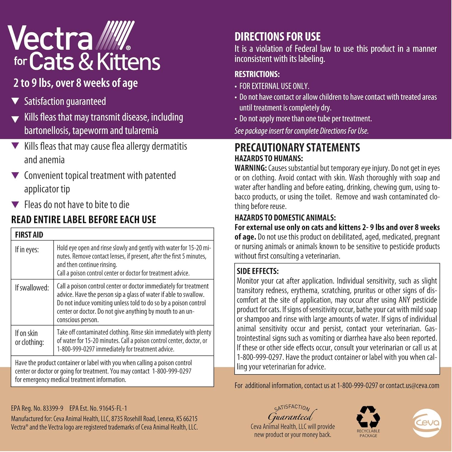 3-Month Supply Flea Treatment for Small Cats (2-9 lbs.) D87225