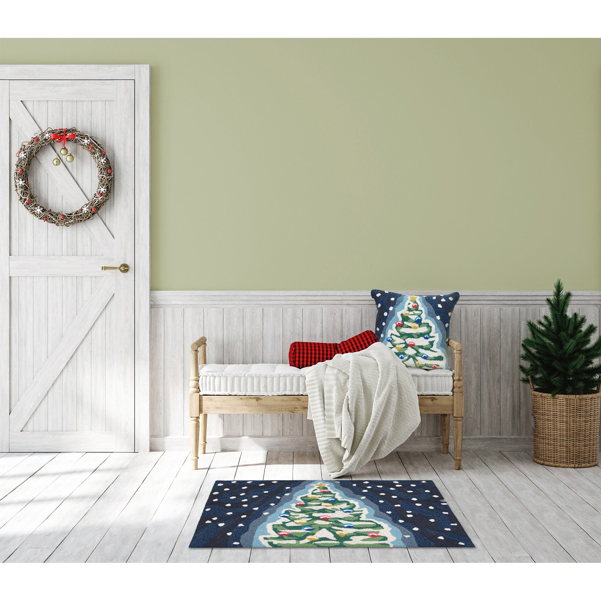 Frontporch Xmas Tree Indoor Outdoor Mat