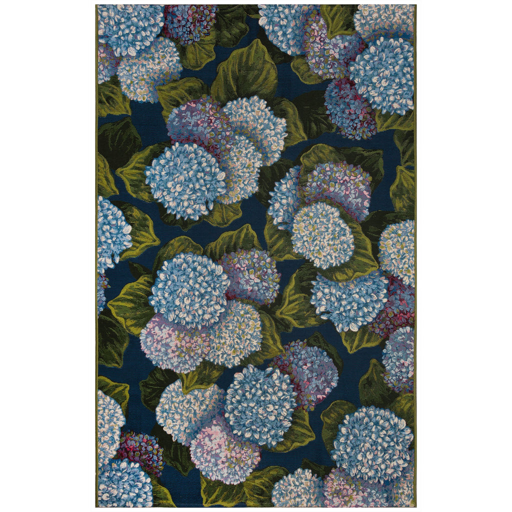 Marina Hydrangea Blooms Indoor Outdoor Area Rug