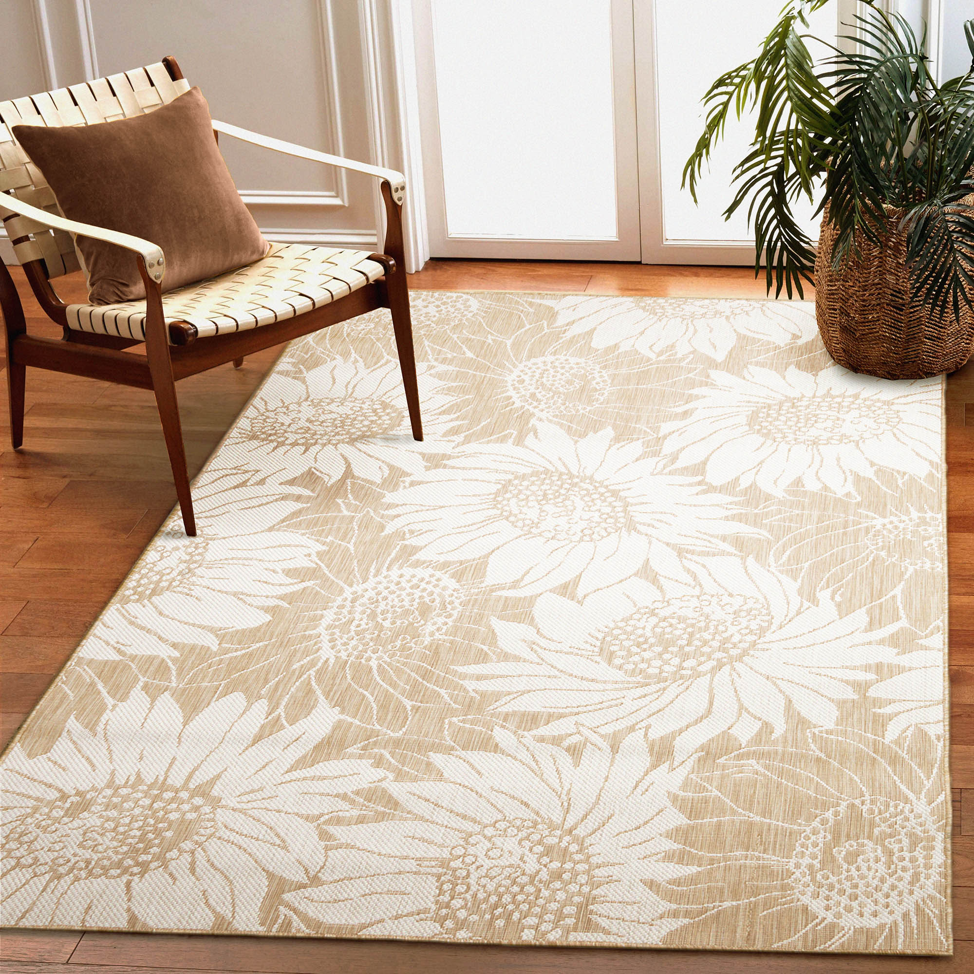 Carmel Sunflower Field Indoor Outdoor Area Rug