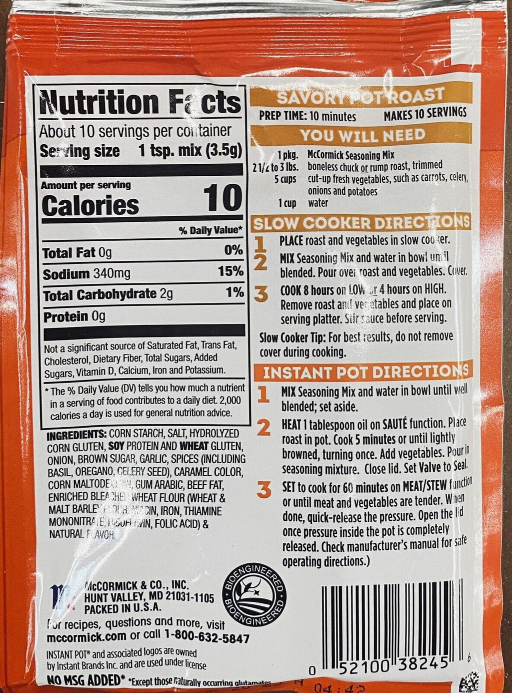 Slow Cooker Pot Roast Seasoning Mix Savory Herbs & Spices 1.3oz 2 PACK H72195