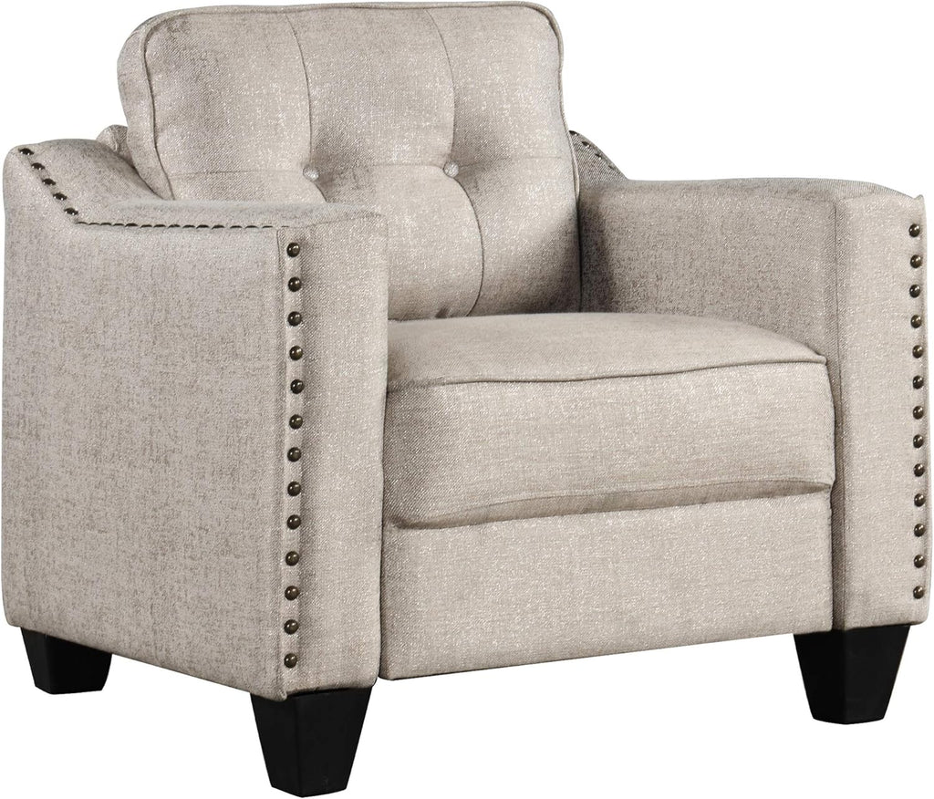 Beige Linen Fabric Sofa and Loveseat Set N2962