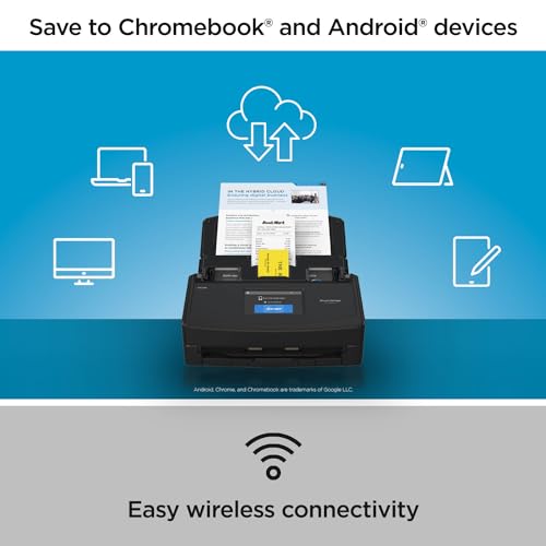 Black Wireless Document Scanner with Auto Document Feeder P102552