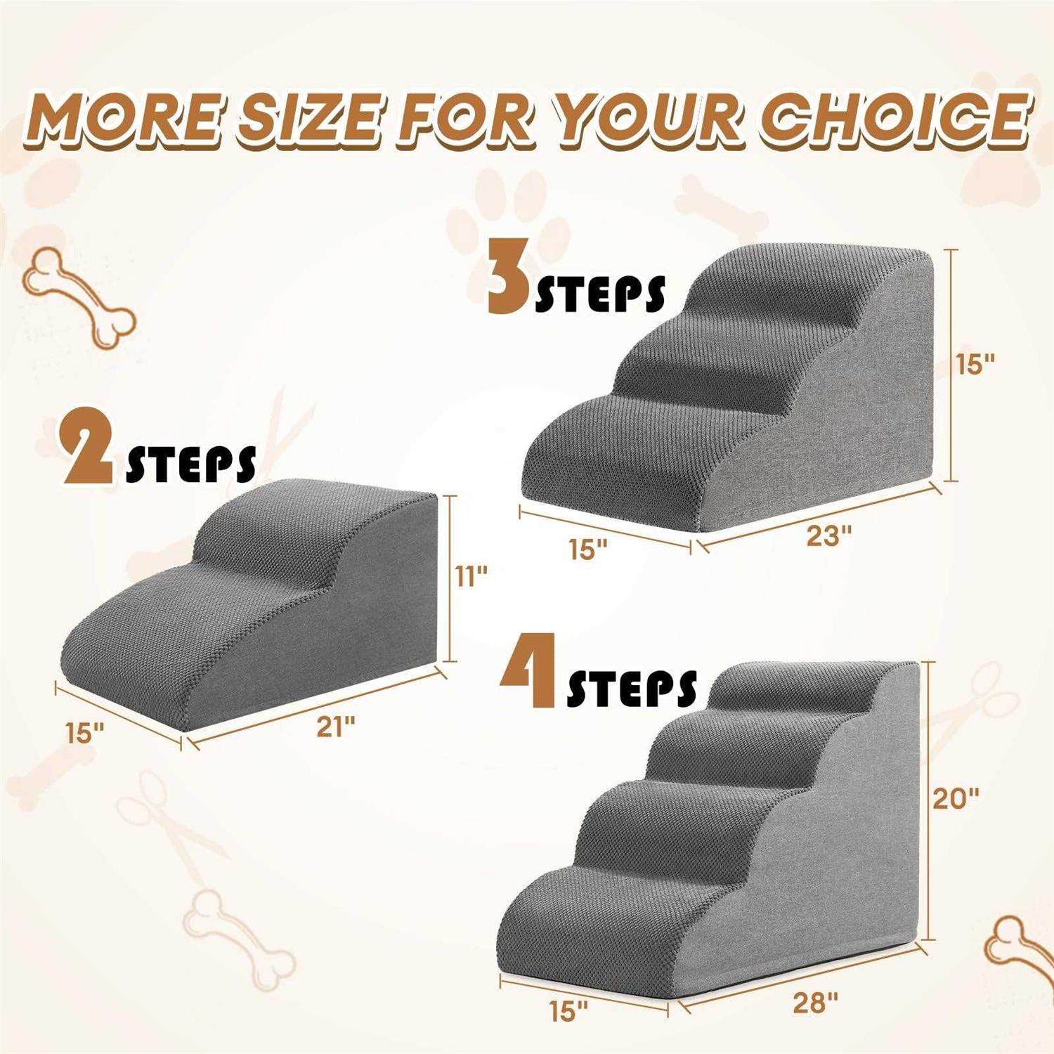 Extra Wide Pet Steps with Non-Slip Waterproof Fabric Cover J53260
