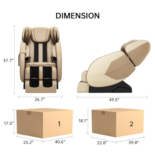 Khaki Full Body Zero Gravity Massage Chair Q35472