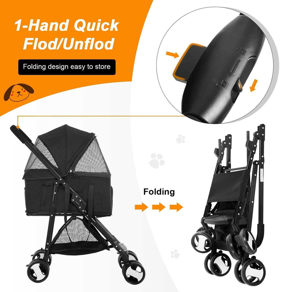 3-in-1 Pet Stroller with Detachable Carrier B82650