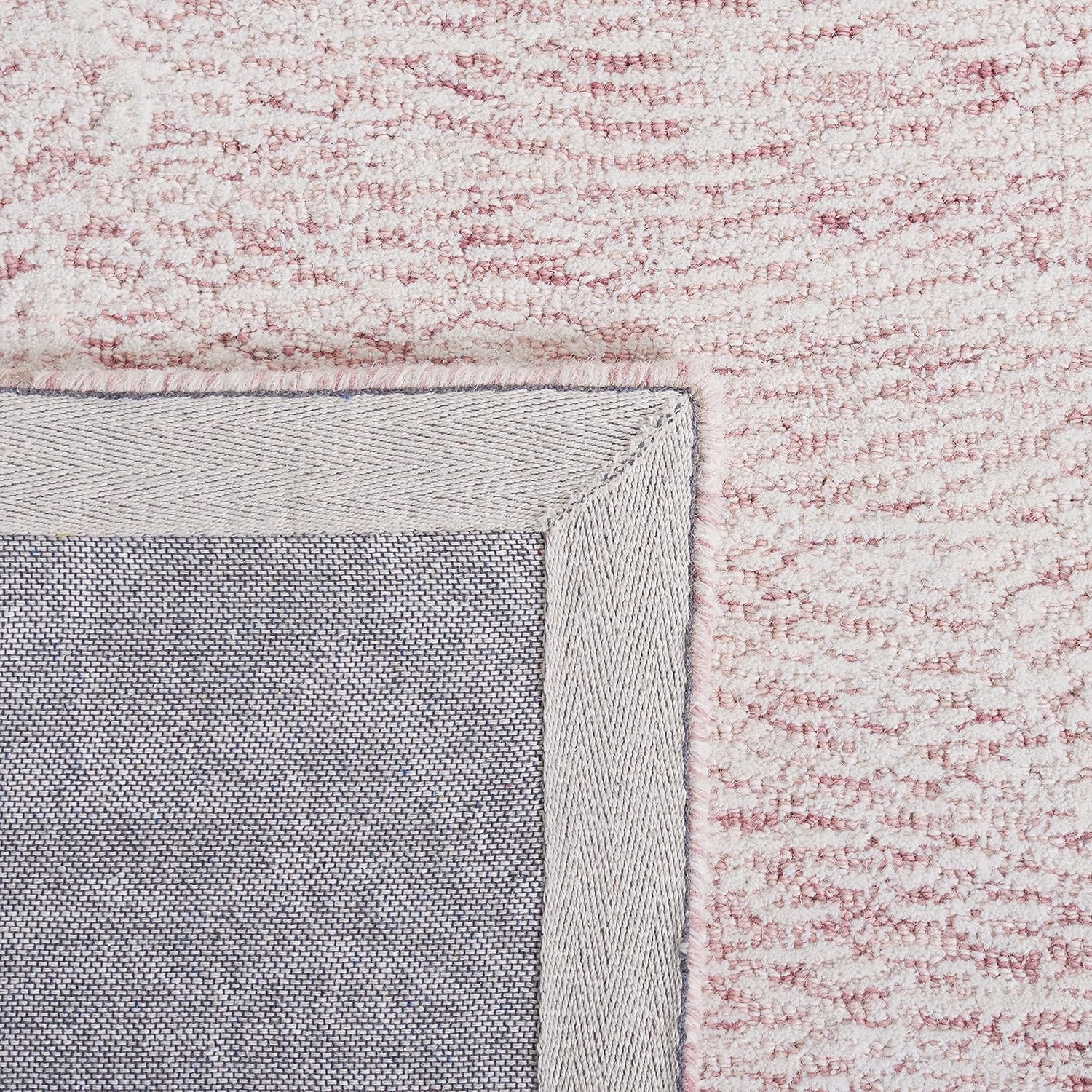 10' x 14' Pink & Ivory Handmade Wool Area Rug O936217