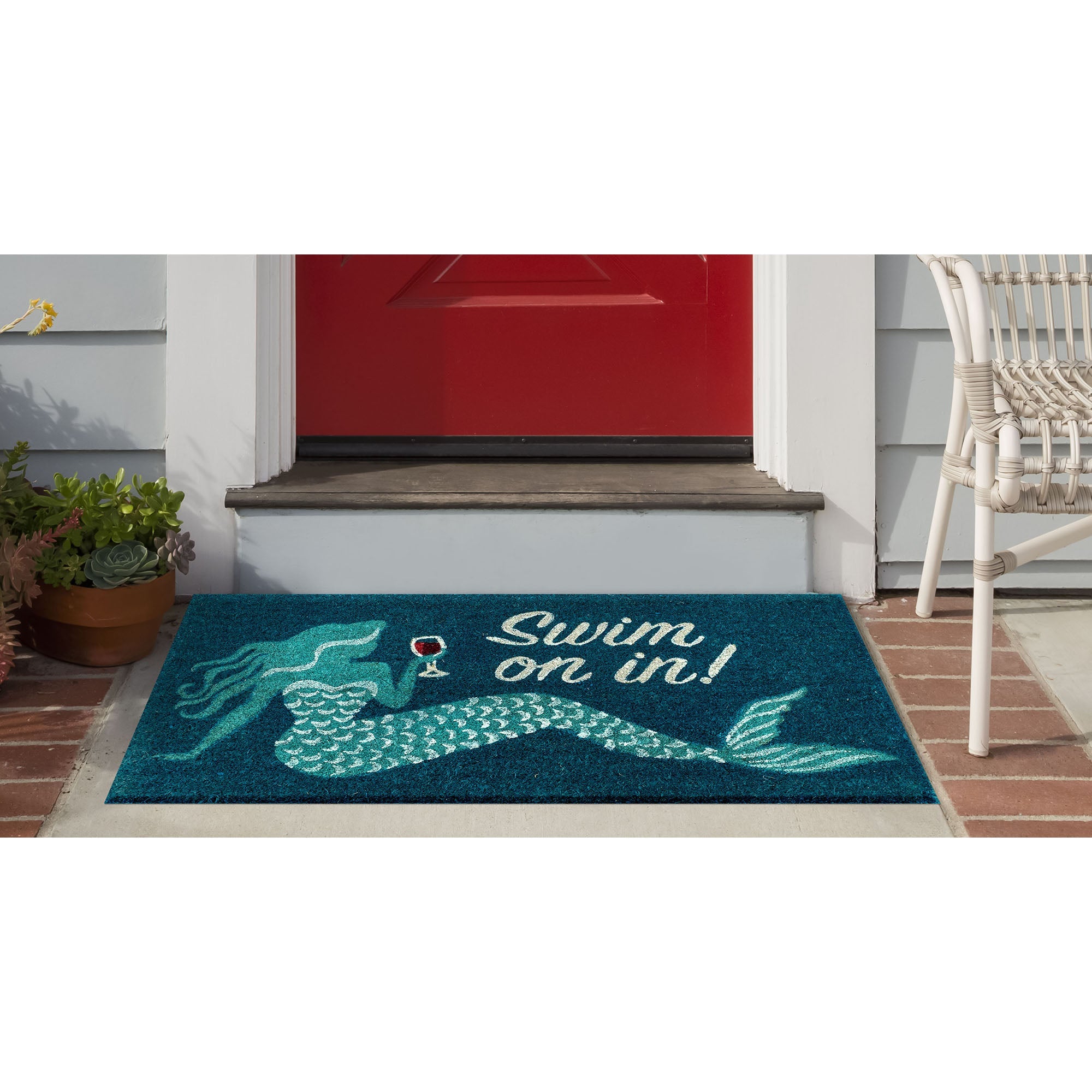 Natura Swim On In Coir Doormat with Non-Skid Backing