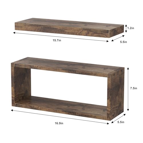 Rustic Brown Floating Shelves N124362