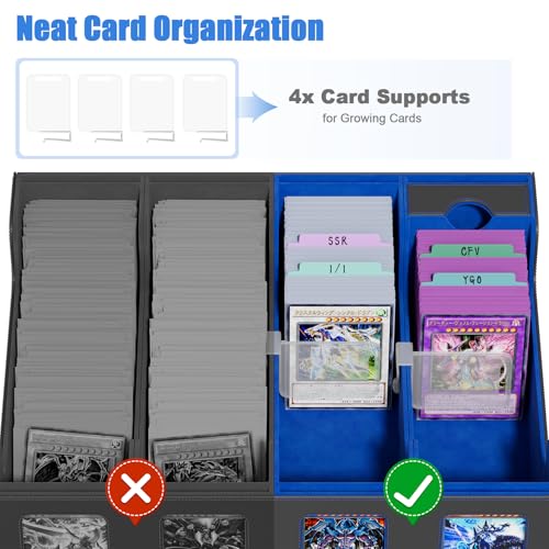 Card Storage Box with 4 Rows, 24 Colorful Dividers & 8 Viewing Windows H416