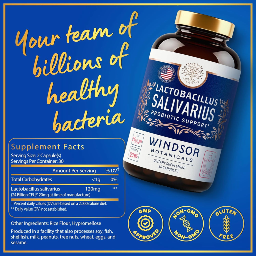 L Salivarius Probiotic Capsules, 24bn CFU, 60 Caps O1834