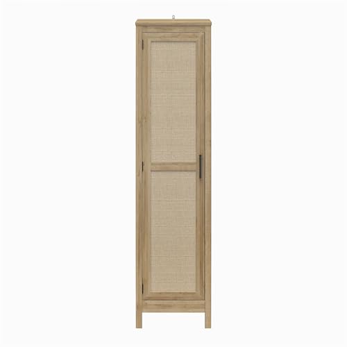 Black Oak 1-Door Tall Cabinet U45948