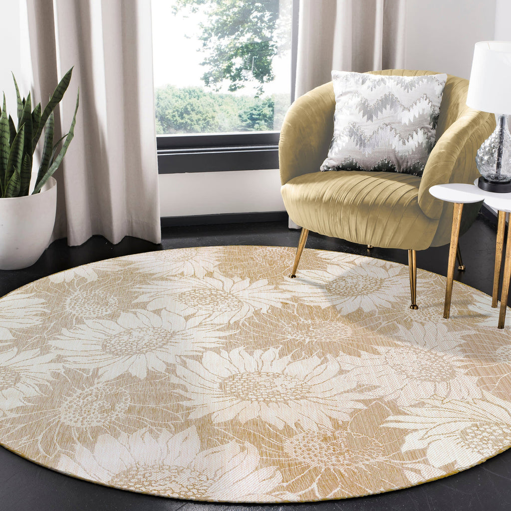 Carmel Sunflower Field Indoor Outdoor Area Rug