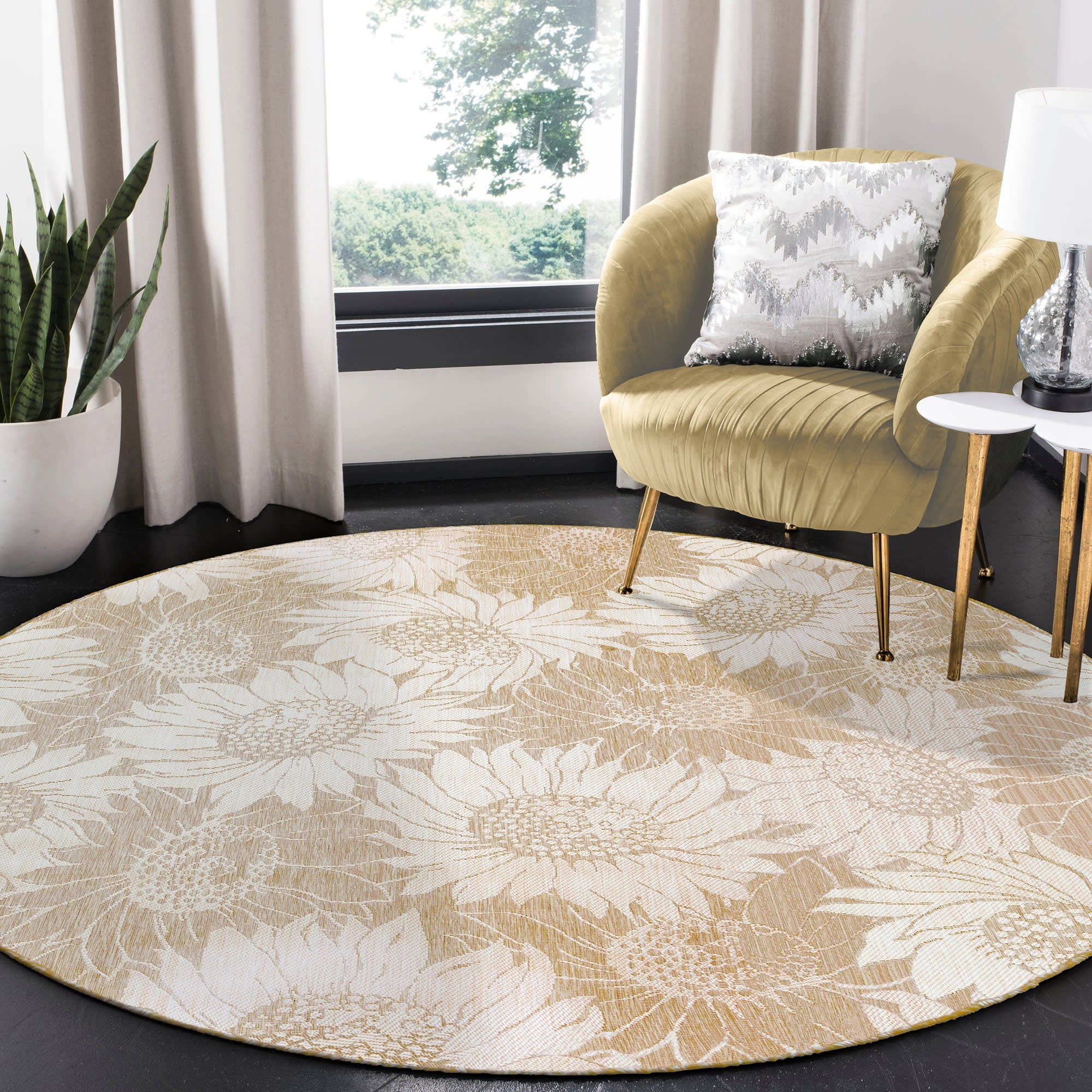 Carmel Sunflower Field Indoor Outdoor Area Rug