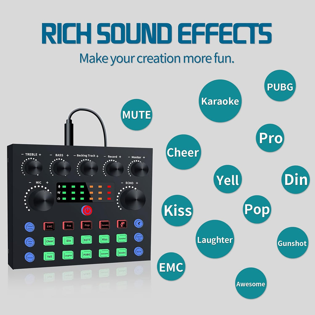 Audio Interface with DJ Mixer and Studio Broadcast Microphone Pack of 2 S2711
