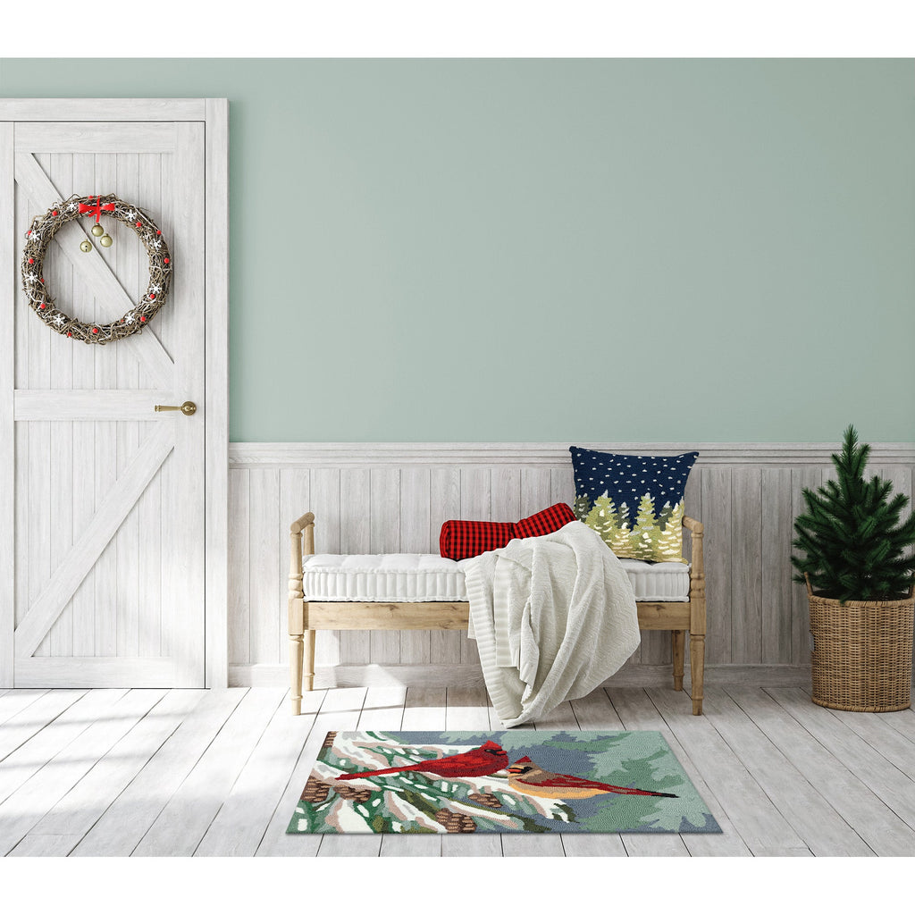 Frontporch Cardinal Christmas Day Indoor Outdoor Mat