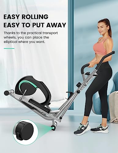 Compact Elliptical Exercise Machine with 8 Levels Adjustable Resistance T71400
