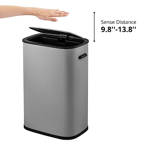 60L Stainless Steel Dual Trash Can and Recycling Bin Y24065