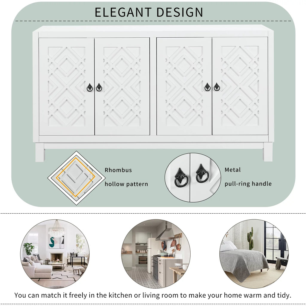 White 2-Door Storage Cabinet with Metal Legs and Adjustable Shelves T697566