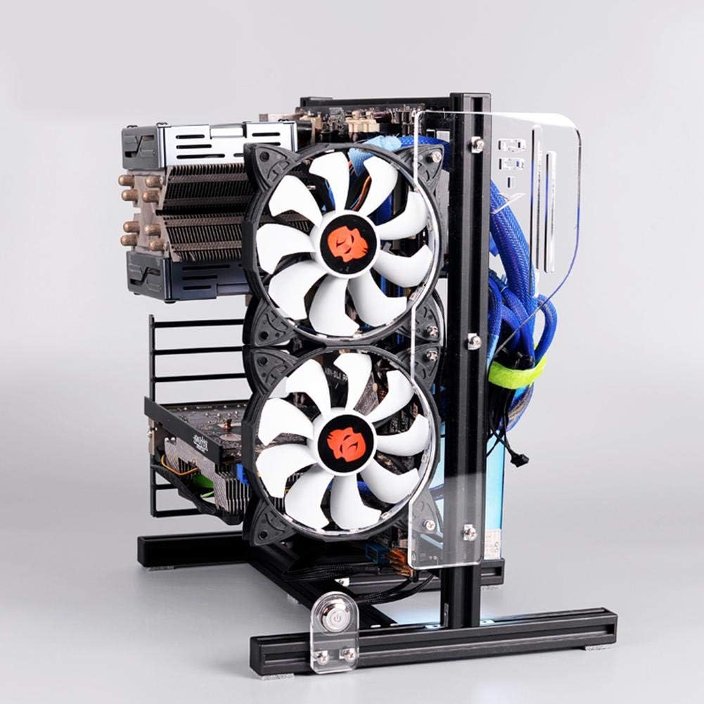 Black Aluminum Open Air Frame Motherboard Chassis Q156237