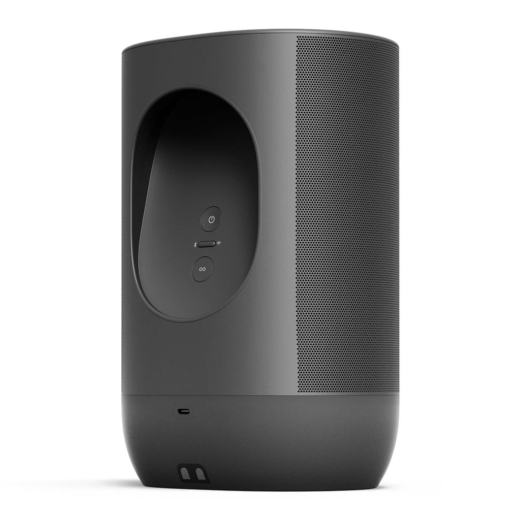 Open Box Black Portable Smart Speaker with Bluetooth and Wi-Fi P4956