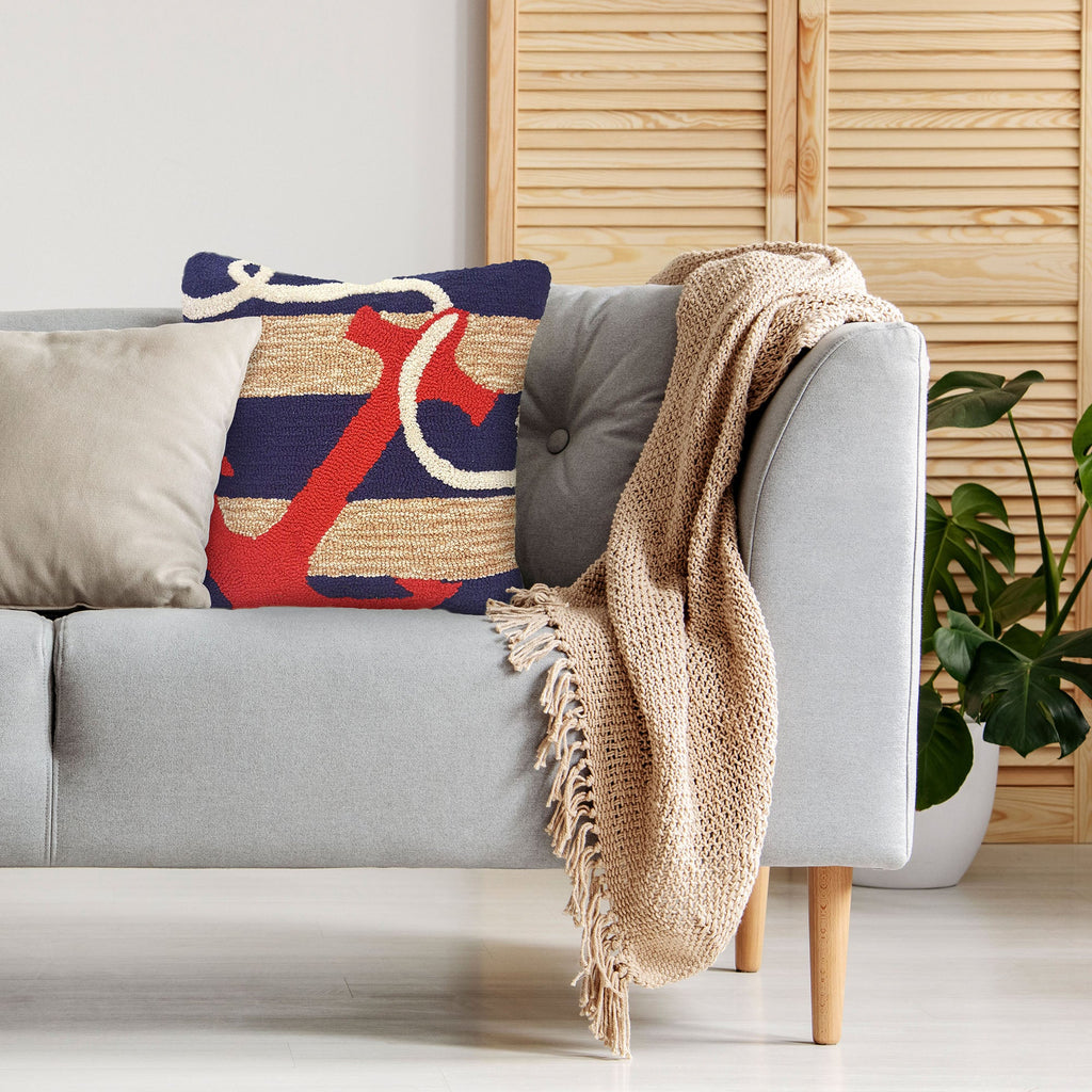 Frontporch Anchor Indoor Outdoor Square Throw Pillow