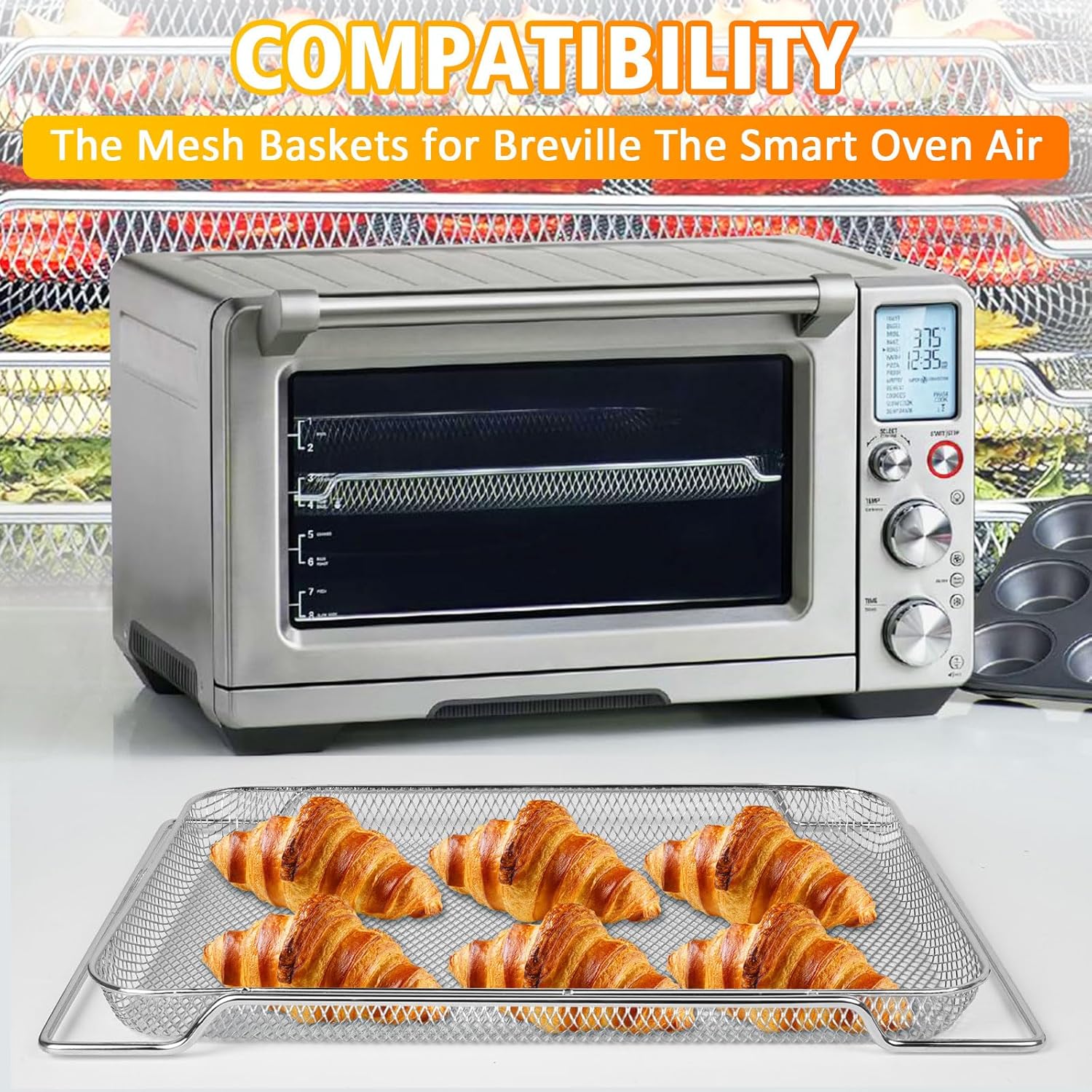 3Pcs Stainless Steel Air Fryer Basket D87697