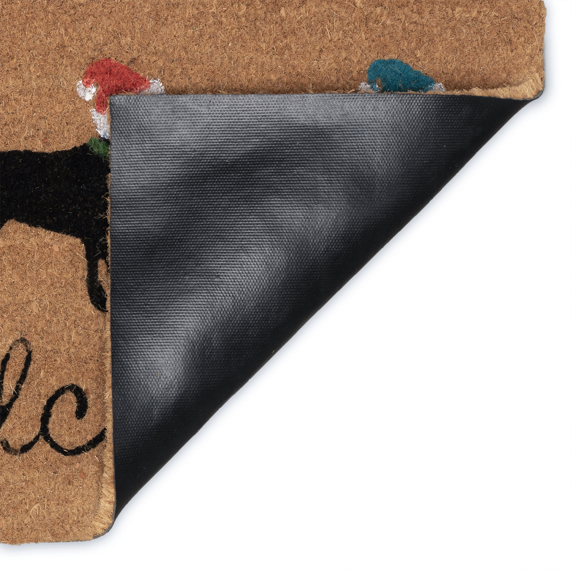 Natura Three Dogs Holiday Coir Doormat with Non-Slip Backing