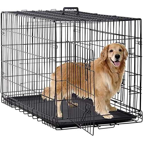 24,30,36,42,48 Inch Folding Wire Dog Crate with Double-Door V441