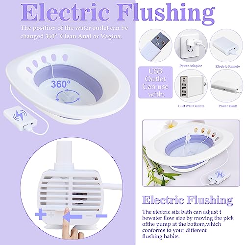 Electric Sitz Bath Kit for Toilet Seat, Automatic Flushing, Foldable F94981