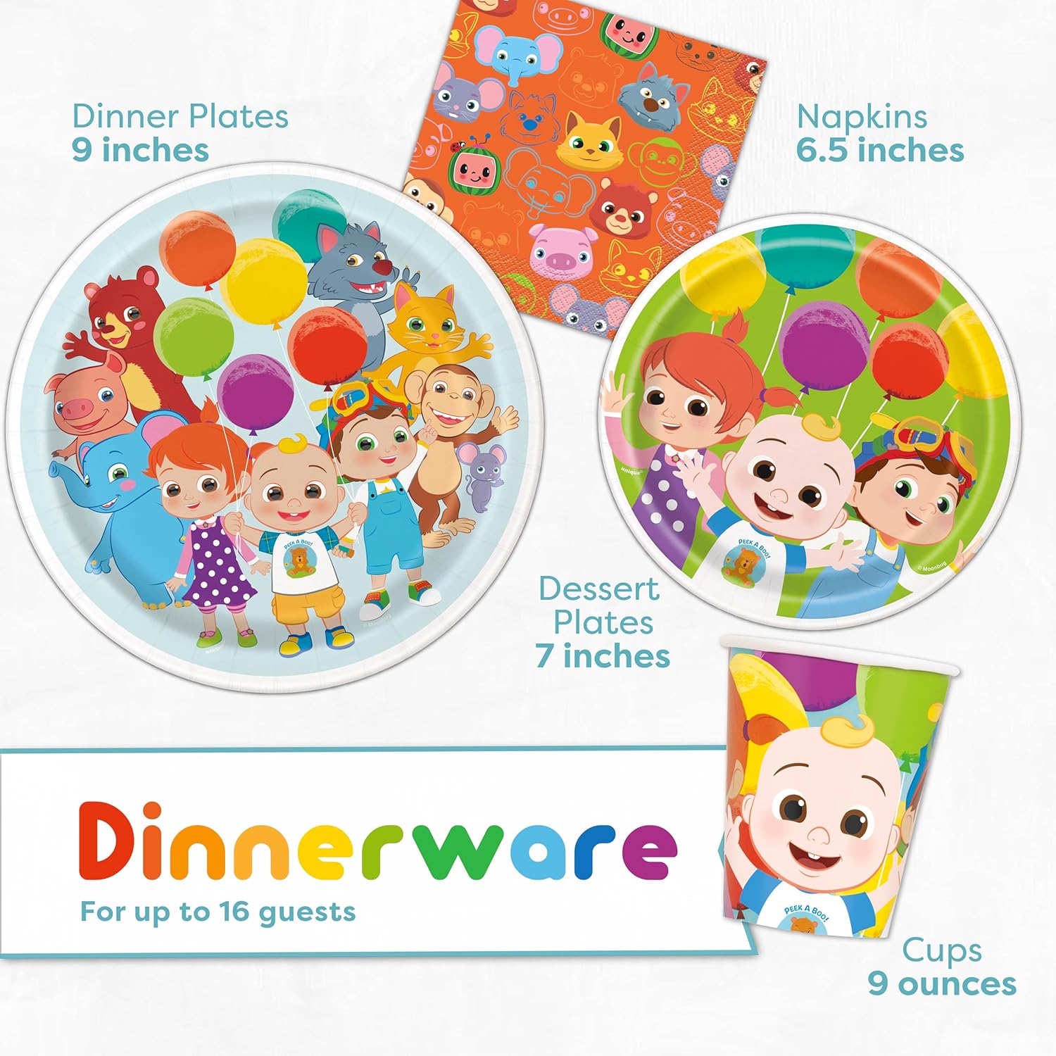 Party Supplies with Plates, Cups, Napkins E255