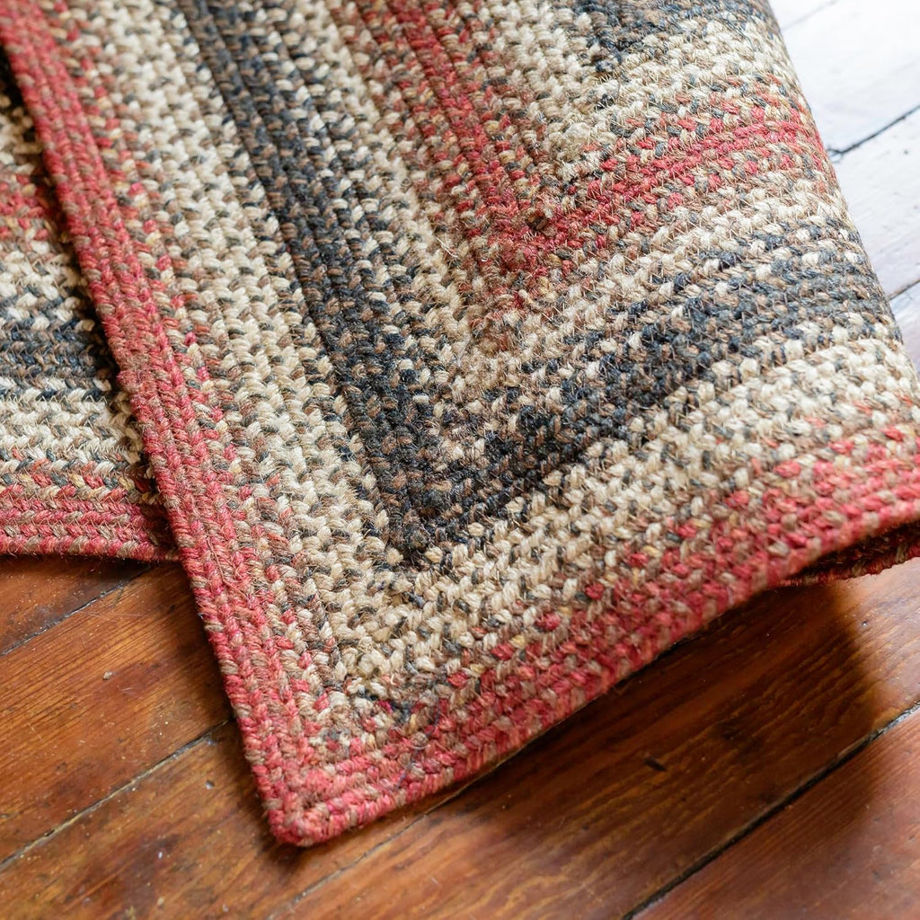 Red Braided Rugs 27x45 Oval K1293
