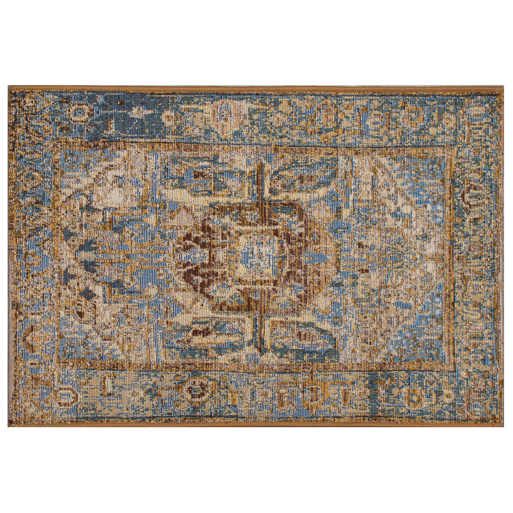 Esencia Heriz Indoor Outdoor Mat with Non-Skid Backing