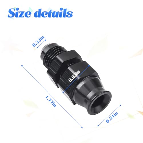 Aluminum Alloy Black Anodized 3/8" Straight Compression Fitting Adapter V842