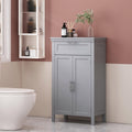 Wooden Bathroom Floor Cabinet with Drawer, Adjustable Shelf, 2-Door Cupboard L43858