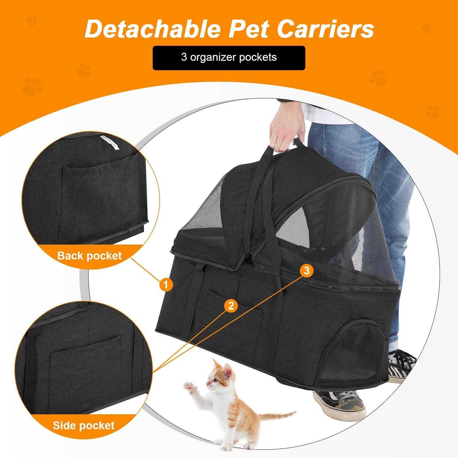 3-in-1 Pet Stroller with Detachable Carrier B82650