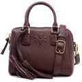 Women's Pebbled Leather Mini Satchel (Claret) D193