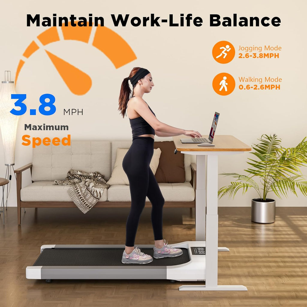 Under Desk Treadmill with Remote Control LED Display, 300 lb Capacity K107