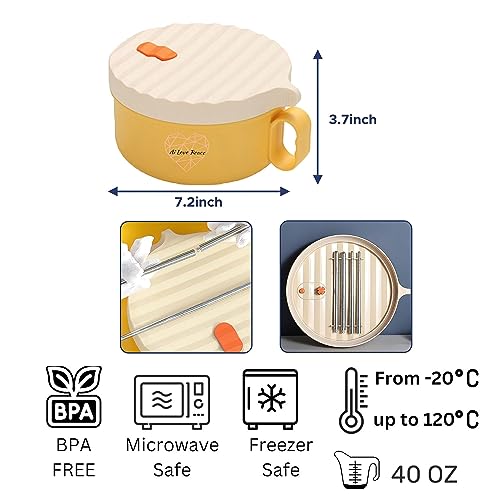 40 oz Microwave Ramen Bowl with Lid W643