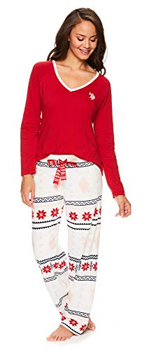 Womens Long Sleeve Shirt and Pajama Pants Sleepwear Set I528