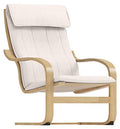 Polyester Flax Beige Poang Armchair Slipcover O8899