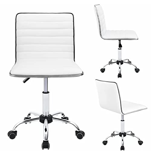 Low Back Armless PU Leather Desk Chair with Wheels M97698