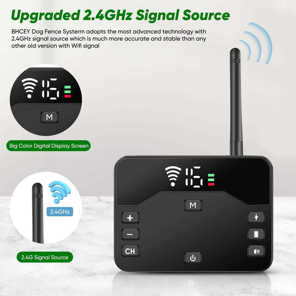 Wireless Dog Fence Electric Fence for 2 Dogs Training Collar Remote 2-in-1 Wireless Pet Containment System B118788