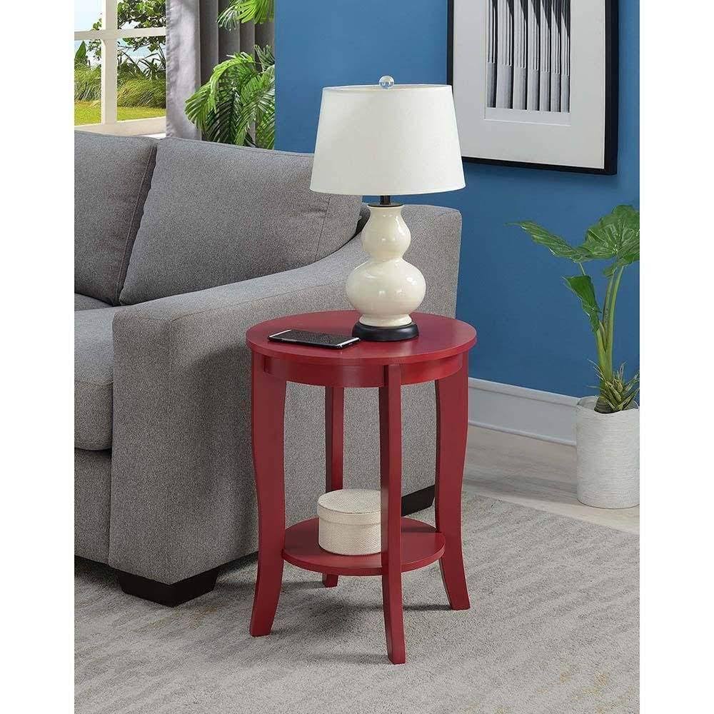 Cranberry Red Round End Table J3537