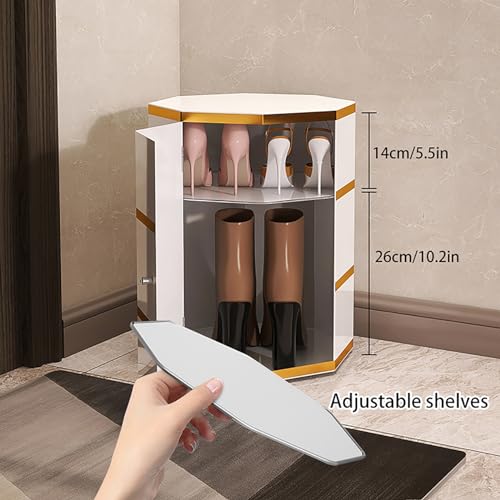 360° Rotating Round Octagon Shoe Rack Cabinet W718