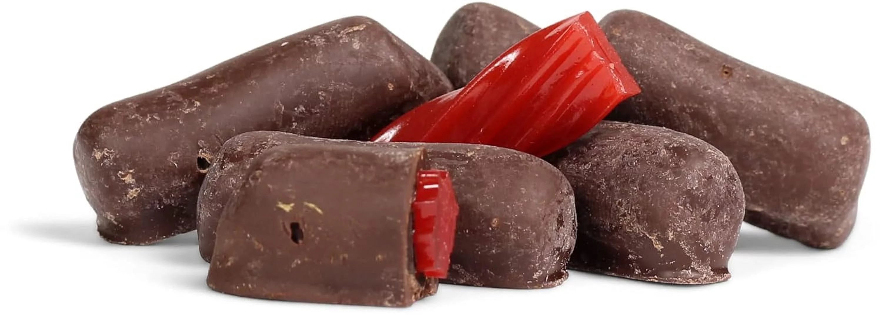 2 Lbs Bag Dark Chocolate Coated Strawberry Licorice Bits N91665
