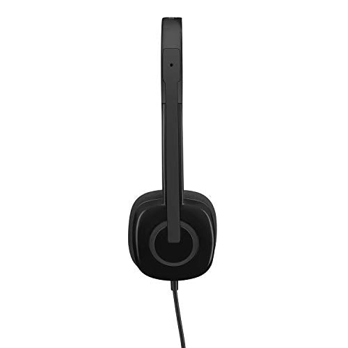 Wired Stereo Headset with Noise-Cancelling Microphone, 3.5 mm Audio Jack, Black V906995