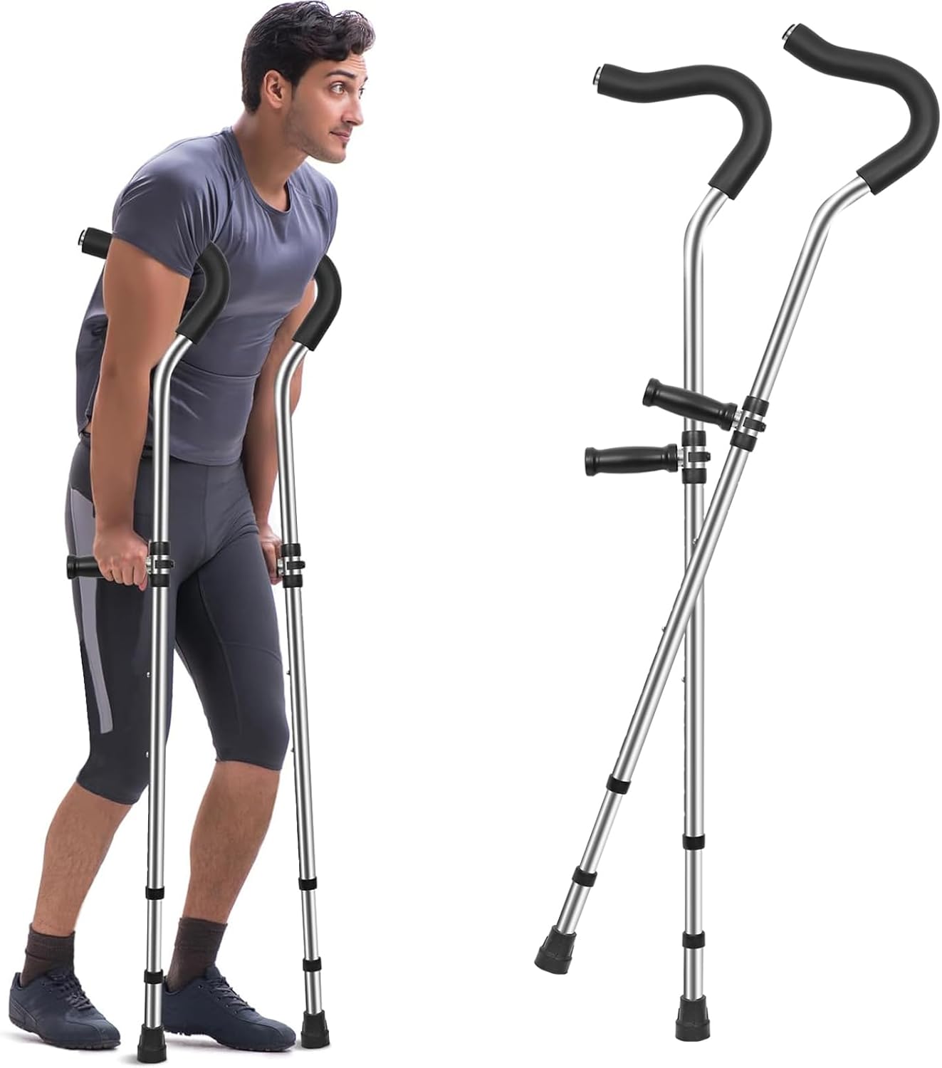 Ergonomic Adjustable Underarm Crutches (1 Pair) X118